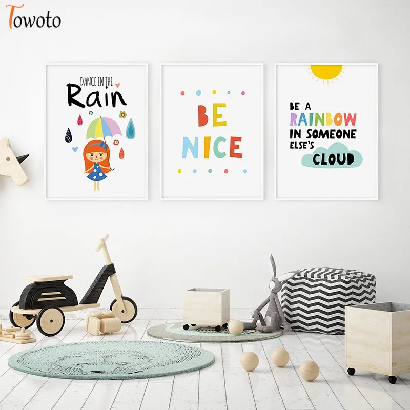 Скандинавский холст картины вдохновение цитаты плакат для детской с принтом