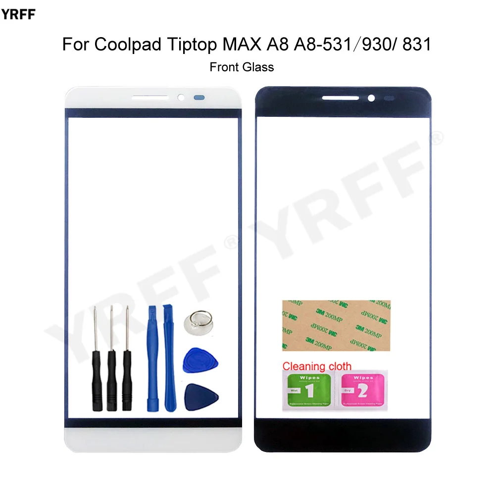 Для Coolpad Tiptop MAX A8 Передняя стеклянная панель A8-531 (без сенсорного экрана) внешняя