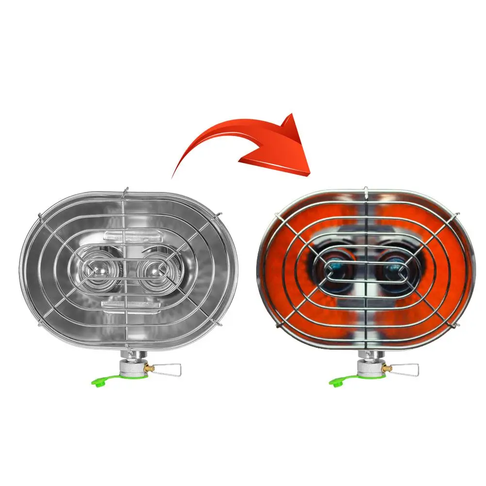 

Outdoor Heated Stove Portable Heater with Protective Stainless Steel Cover Stable Camping Heating Stove No Electricity
