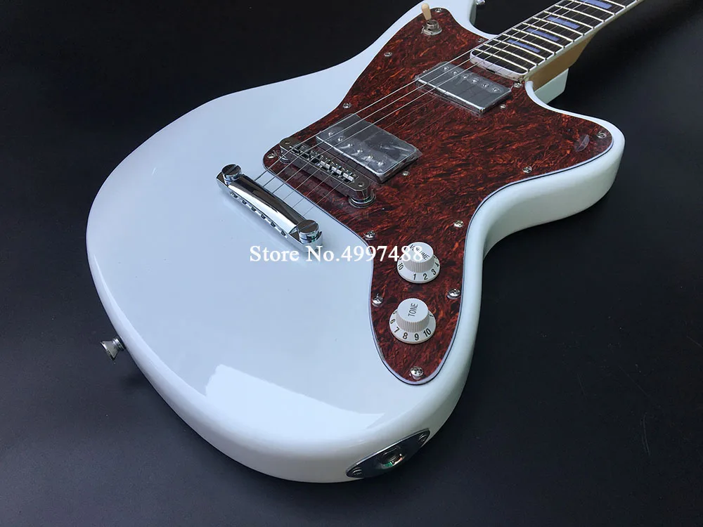 Высококачественная электрическая гитара белая краска фиксированный мост