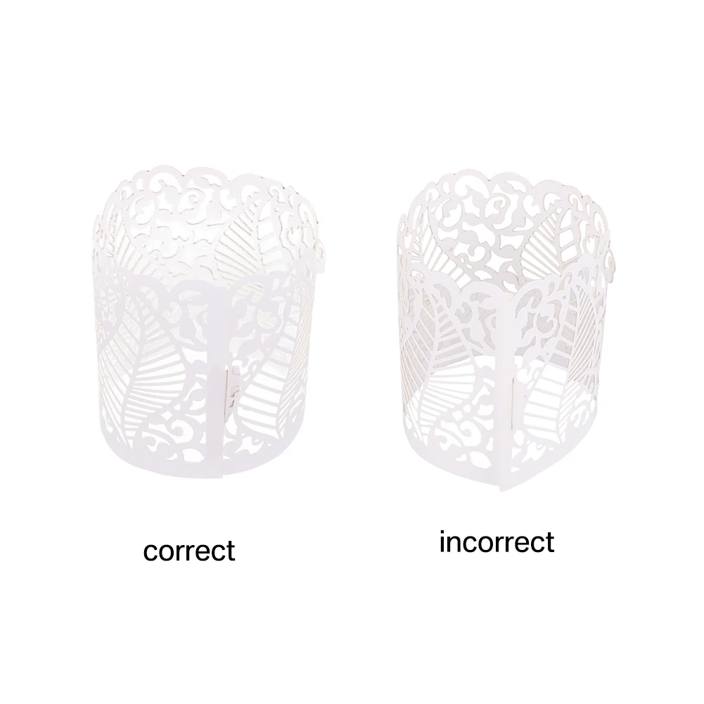 12 шт. Белая светодиодная подсвечник абажур бумага лазерная резка лист полые