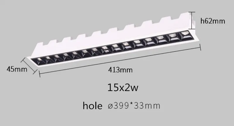 Dimmable Mordern линейный светильник встраиваемый потолочный Точечный бар креативная