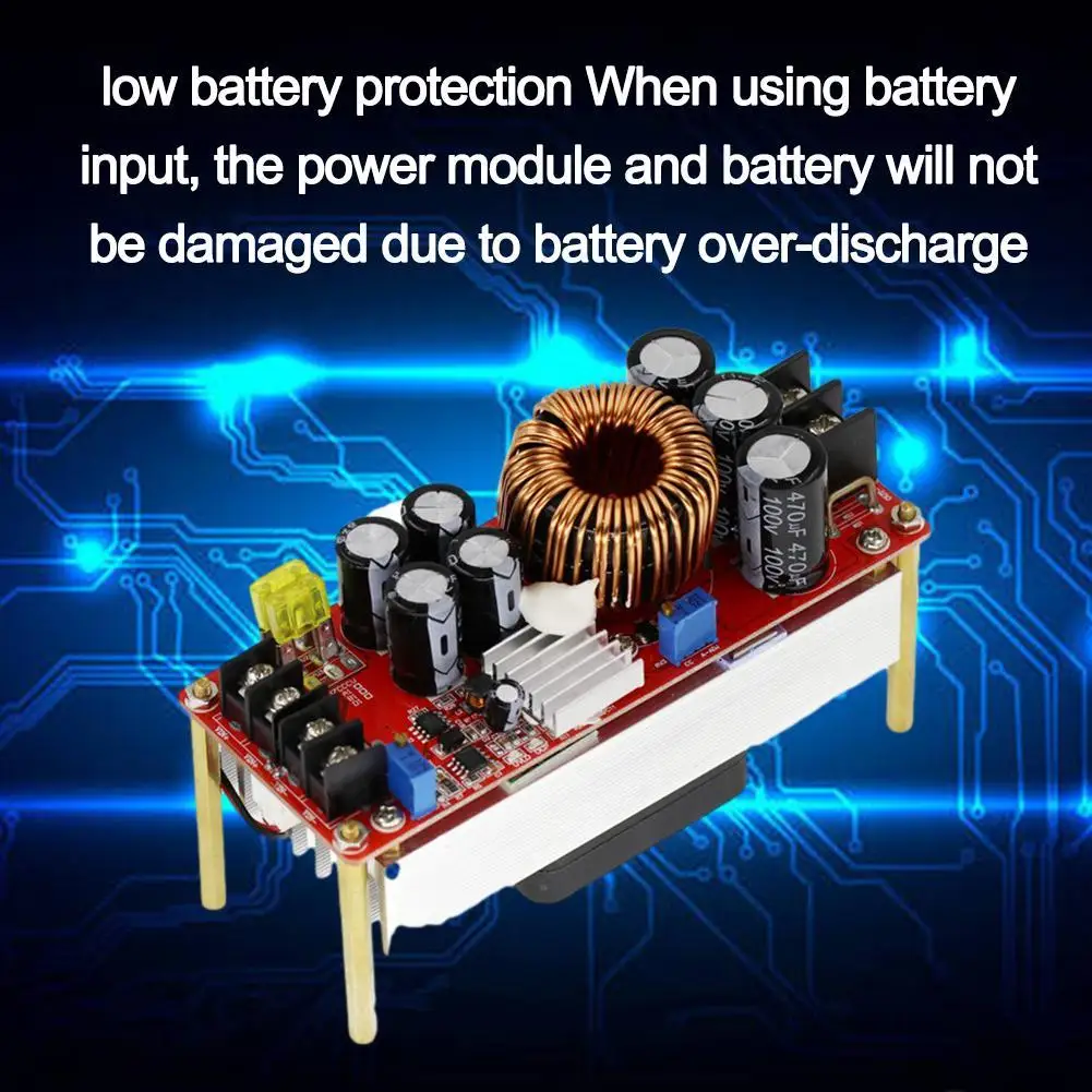 

1500W 30A DC-DC Boost Converter Step-up Boost Module Cooling To With Fan DC10-60V DC12-90V I5L0