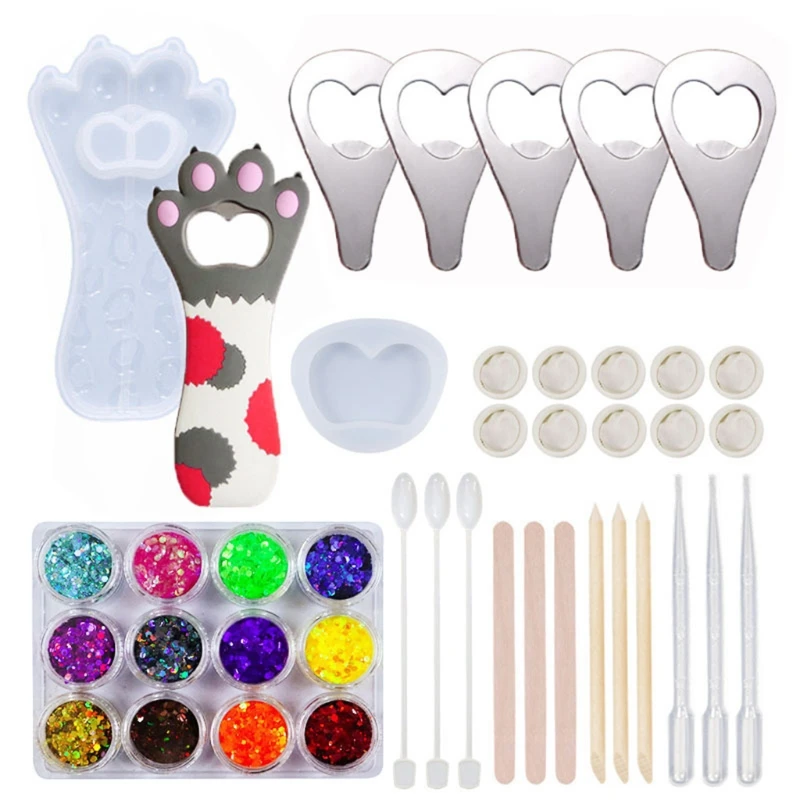 

Bottle Opener Silicone Molds DIY Resin Crasting Mold for Epoxy Jewelry Key Ring Pendant Decoration DIY Crafts Making