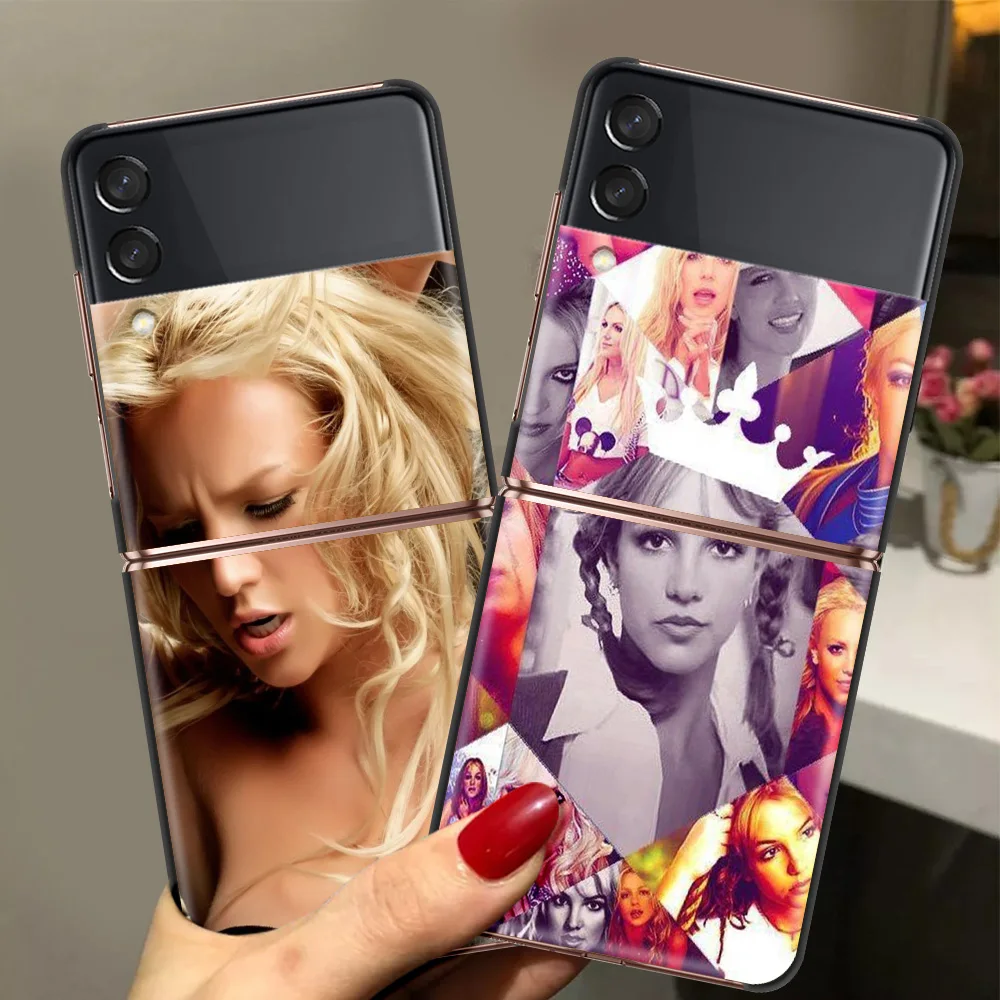 

Britney Spears Mode Customer Hard PC Case For Samsung Galaxy ZFlip 6.7 Inch Black ShockProof Cover for Samsung Z Flip 3 5G Shell