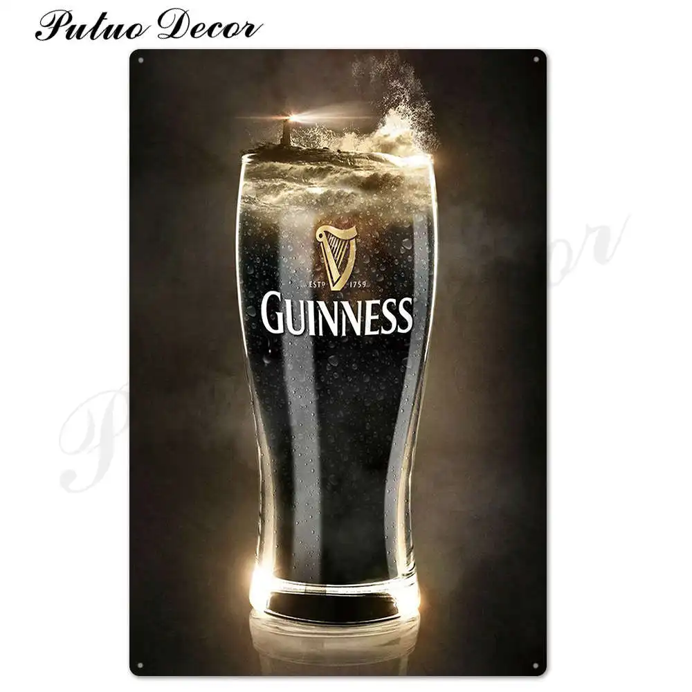TH2541 Винтажная металлическая табличка Guinness, Оловянная табличка, металлическая винтажная тарелка для паба, Настенная декоративная тарелка для бара, паба, клуба, человека, пещеры - Цвет: TH2541