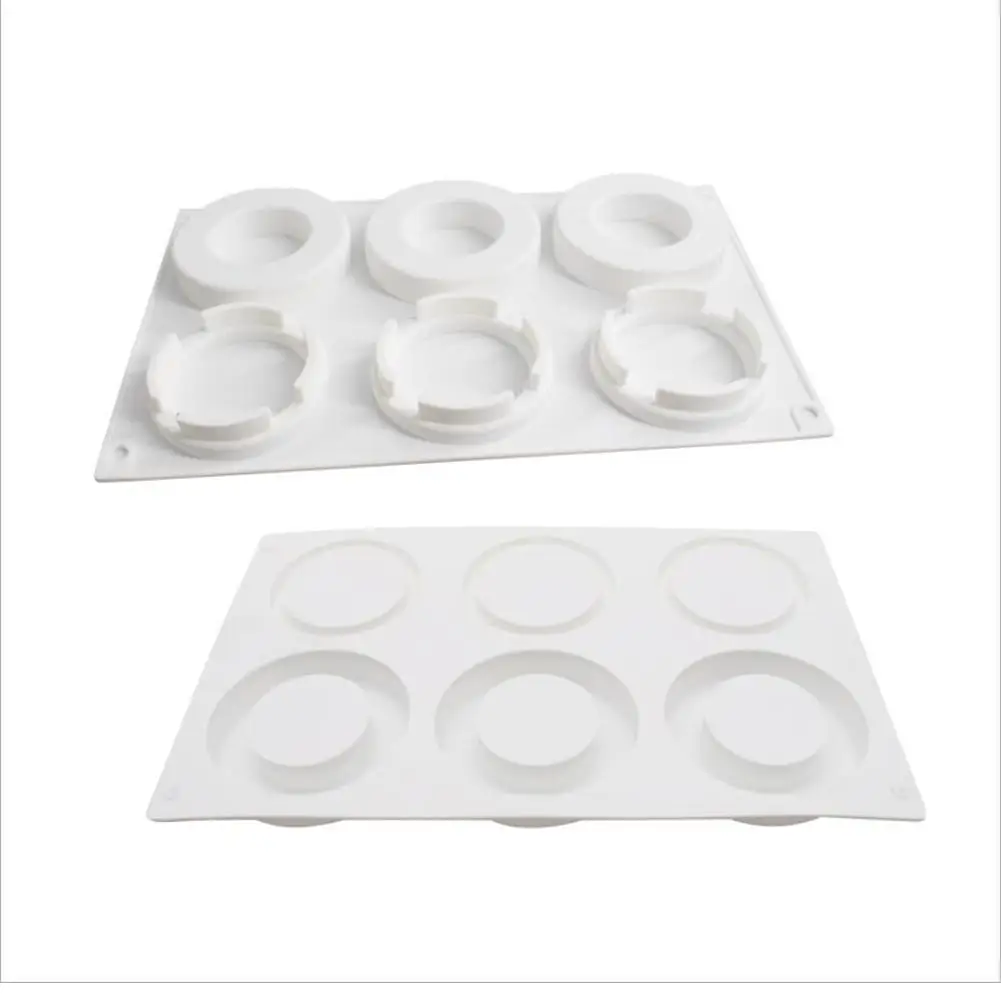 6 даже размер кольцевой ошейник муссовый торт Силиконовые формы ручной работы