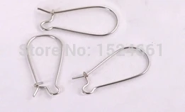 100PCs silver color Tone kidney Ear Wires 25*11mm hooks findings pin materials jewelry making supplies | Украшения и аксессуары