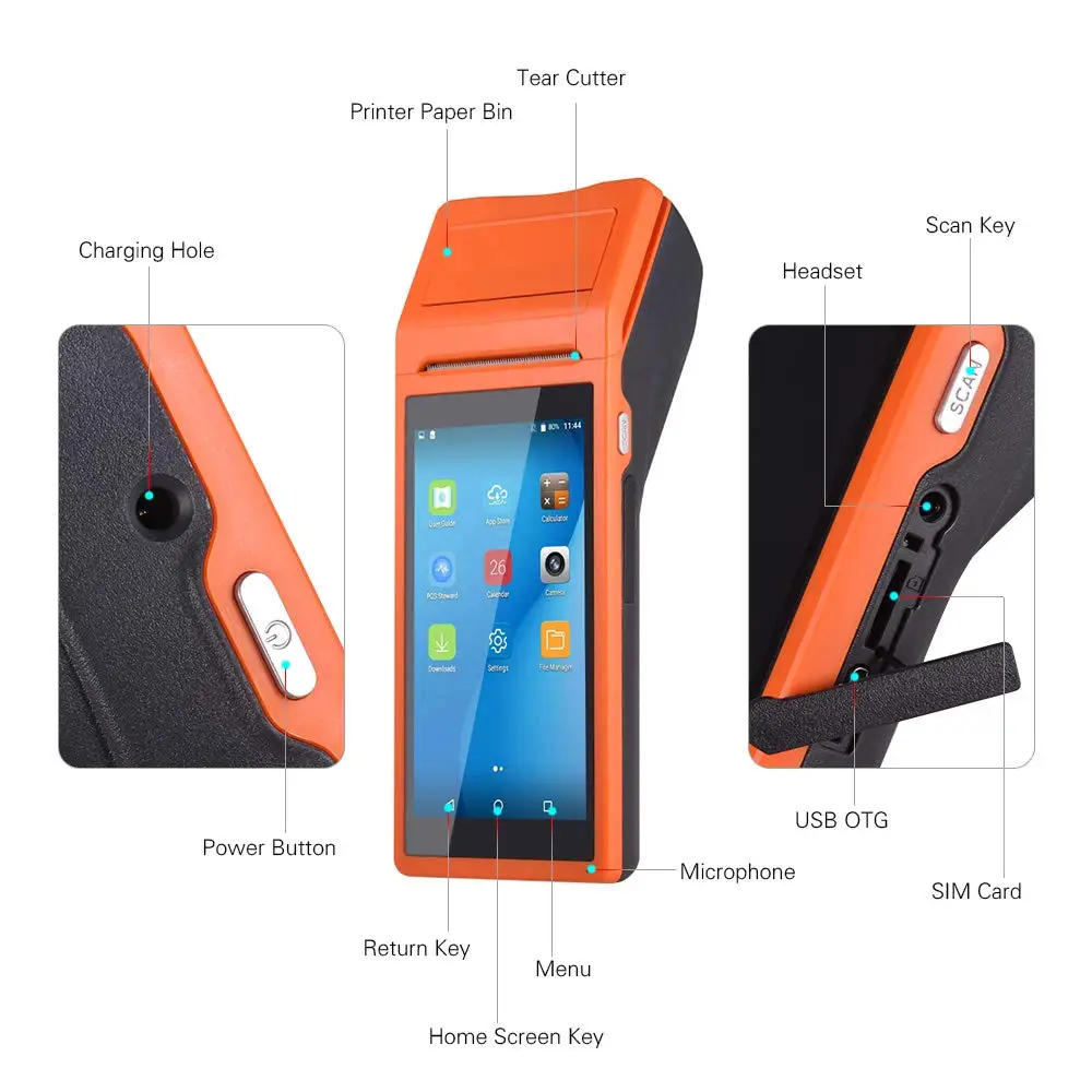 POS можно крепить любые приспособления: PDA Android Bluetooth Камера для считывания