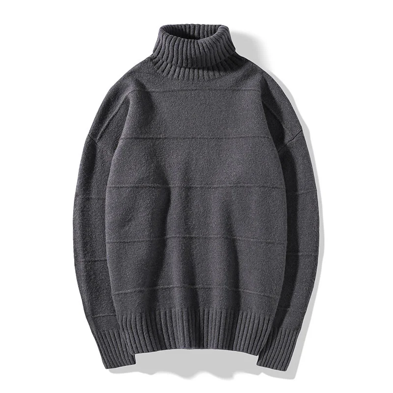 

Свитер мужской зимний с высоким воротником, повседневный кашемировый пуловер с высоким воротником, плотный теплый вязаный мягкий джемпер