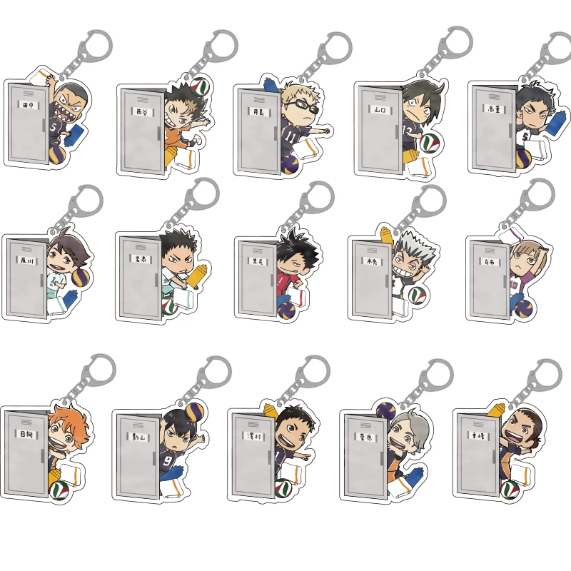 

NEW Anime Acrylic Pendant Haikyuu!! Tobio Kageyama Hinata Shoyo Kei Tsukishima Yu Nishinoya Keychains Keyring Collction Gifts