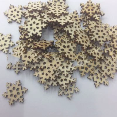 500 Uds. De copos de nieve de Navidad de madera, DIY decoraciones navide&ntilde;as para el hogar, Mini &aacute;rbol de adornos, regalo de Navidad, decoraci&oacute;n de Feliz A&ntilde;o Nuevo-5