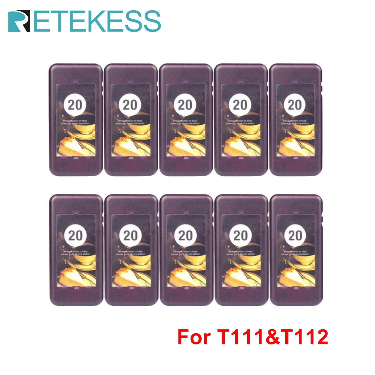 10PCs Retekess T111/T112 Coaster Pager Receivers For Restaurant Pager Wireless Paging System For Cafe Church Clinic Food Court