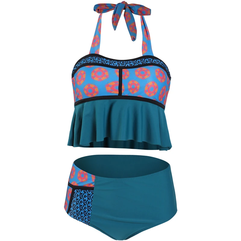 Новинка 2020 цветочный лоскутный купальник женский пляжный с открытой спиной