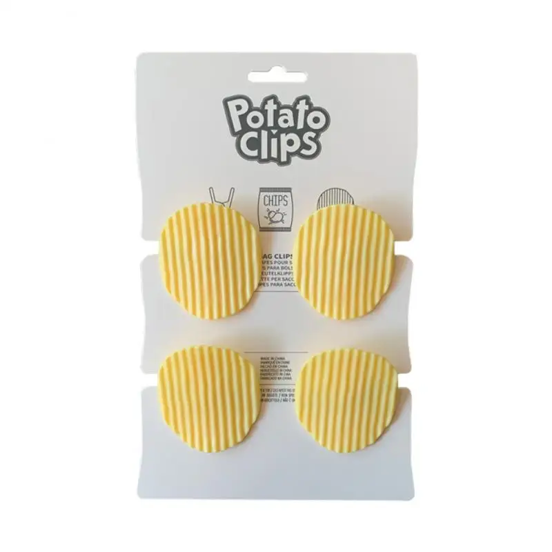 

4Pcs/set Plastic Bag Clips Snack Fresh Food Storage Bag Clips Creative Potato Chip Sealing Clip Mini Food Clip Kitchen Accessory