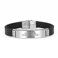 to my dad my hero engraved letters titanium steel mens bracelet cuff bangle for father son jewelry black fathers day gifts