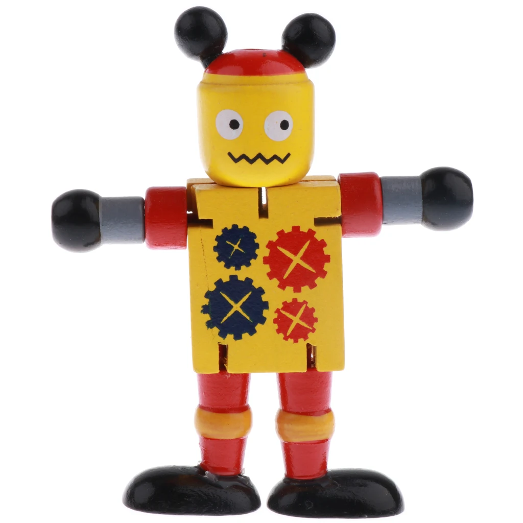 

Wood Puppet Robots Doll Model Kids Children Toy Poseable Gift Home Decor