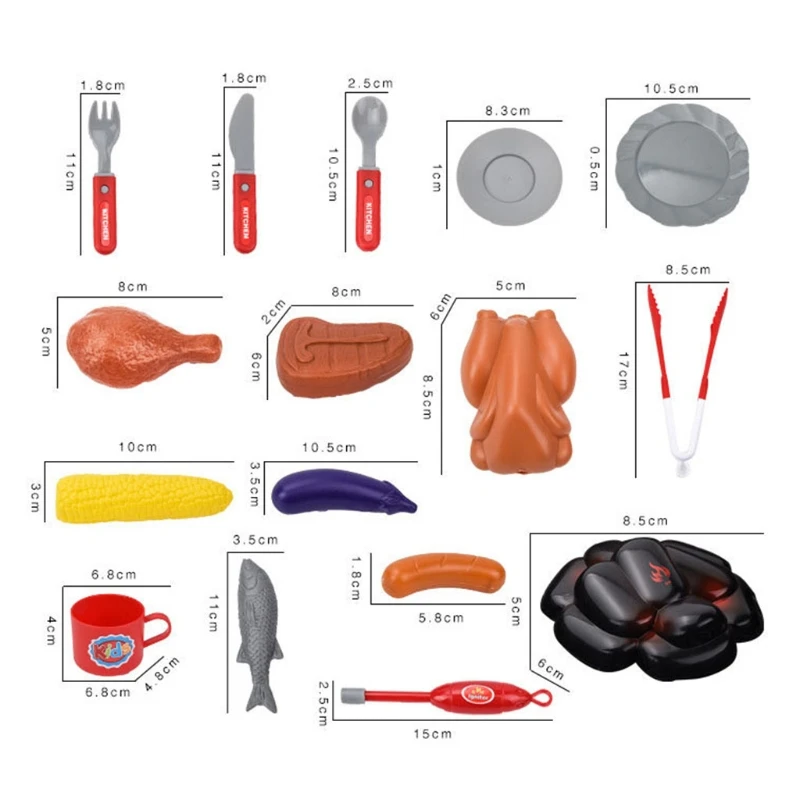 

1Set Simulation Dollhouse Accessories Electric BBQ Grill Pretend Play Set Realistic Cooking Set Toy Kitchen Accessories