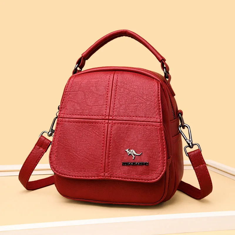 

Multifunction Soft Leather Backpacks Women Fashion Youth Backpack For Teenage Girls Female School Bag Women Shoulder Bags