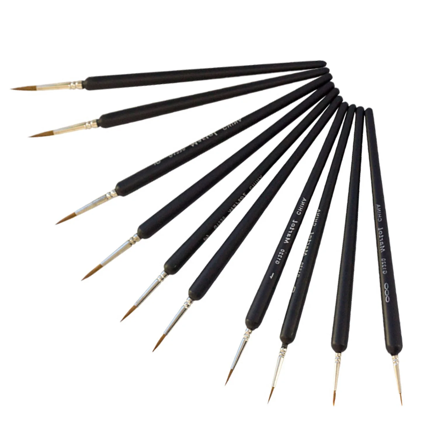 Кисти для рисования с деревянной ручкой и нейлоновым ворсом набор кистей