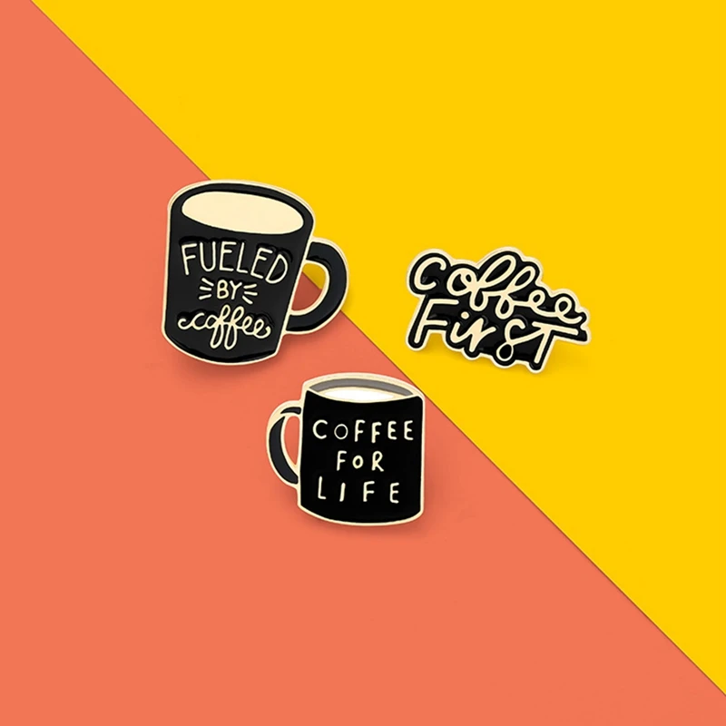 Кофейные фанаты мультяшная мягкая эмалированная булавка кофейная чашка