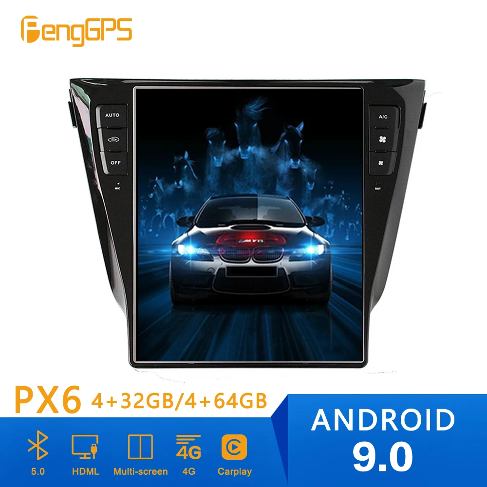 Автомобильный радиоприемник PX6 головное устройство DVD-плеер в стиле Tesla Android 9