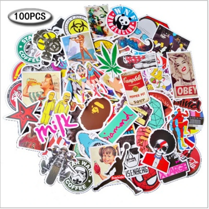 

10/30/50/100pcs Stickers Cartoon Waterproof Diy Cute Graffiti Sticker for Luggage Bike Notebook Car Laptop Guitar Decals