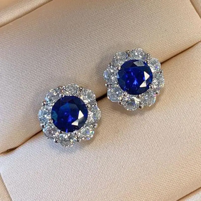 

Vintage 100% 925 Sterling Silver Sapphire Aquamarine Gesmtone Pendant/necklace/earrings/ring Fine Jewelry Set For Women Gift
