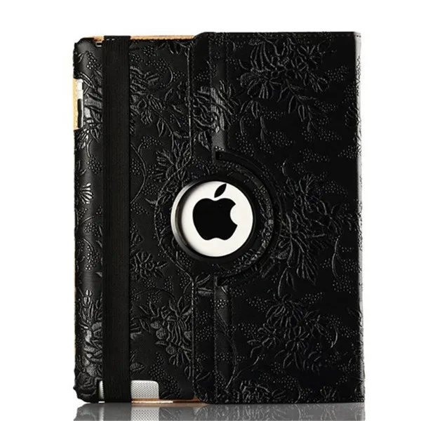 3D художник чехол для Ipad 5 6 360 Вращающийся винограда Pattern Флип Смарт из искусственной кожи для Ipad Air 1 Air 2 Ipad 9,7 9,7" - Цвет: black