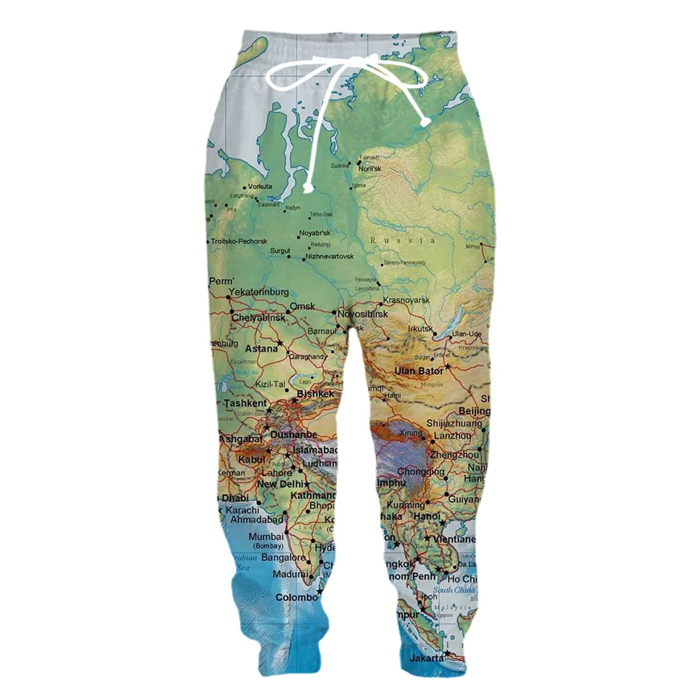 Футболка мужская с 3D-принтом карты мира повседневная смешная уличная одежда в