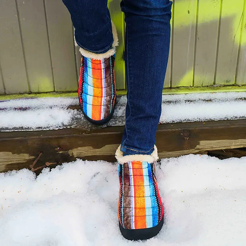 

Женские зимние ботинки радужные цвета теплые плюшевые слипоны однотонные Модные женские ботильоны женские зимние удобные женские хлопков...