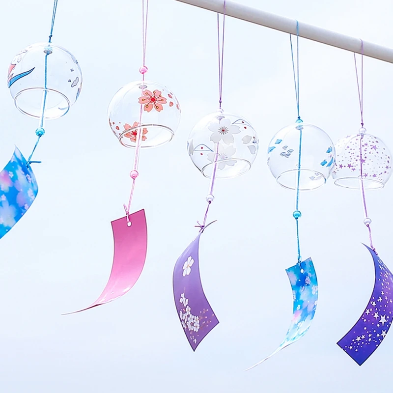 Стеклянный ветряной Колокольчик в стиле цветущей вишни креативный