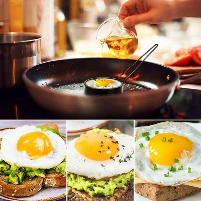 

3 Pcs Egg Ring Round Pancake Making Mold,Non-Stick Omelet Egg Ring,Home Kitchen Cooking Tool, Egg Making Mold