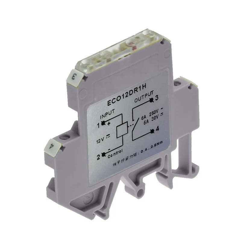 

6mm Thick Ultra-thin Intermediate Relay 12V DC Input 1 Group Normally Open Output 6A