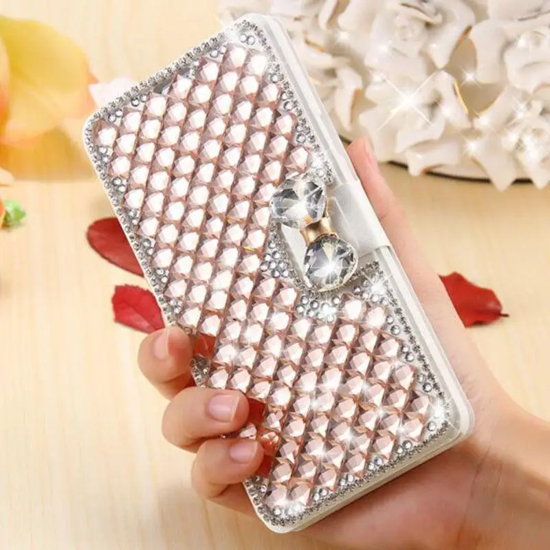 Luxury Diamonds Leather Case For Samsung Galaxy S20 Plus S10 5G S9 S8 Note 20 Ultra 10 9 8 A10 A40 A50 A70 A30S A7 Phone Cover