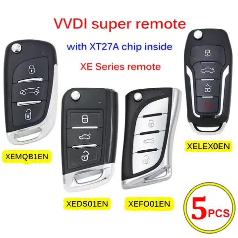 5 шт./лот Xhorse XEDS01EN/XEFO01EN/XEMQB1EN/XELEX0EN XE series VVDI Super Remote с чипом XT27A для VVDI2/VDI Key Tool Max