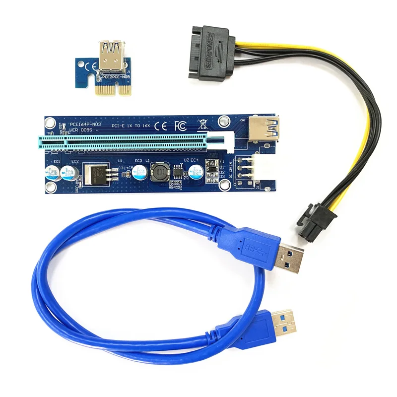 Переходная карта VER008C USB 3 0 PCI PCIE PCI-E 1X до 16X адаптер Райзера 60 см 008C со светодиодом