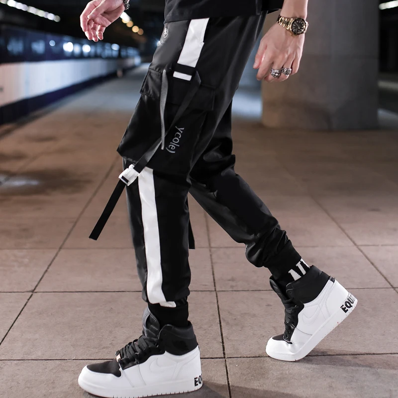

New Spring Fashion Casual Cargo Pant Trousers High Street Harem Pants Hip Hop Streetwear Bottom-tied Elastic Waist Trous
