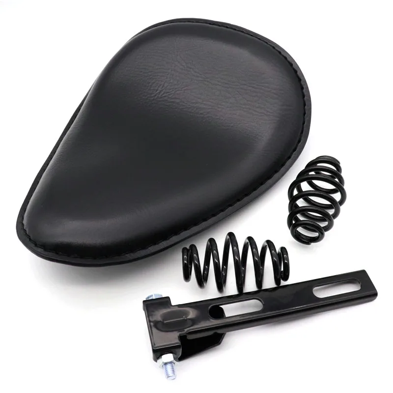 В байкерском стиле черного цвета из искусственной кожи Solo седло для Harley Bobber Chopper