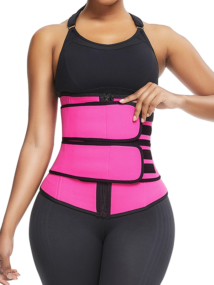 

Women Slimming Workout Compression Double Belt Neoprene Waist Trainer