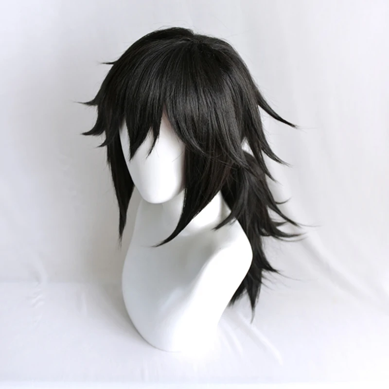Парик термостойкий для косплея черный из аниме рассекающий демонов длина 55 см от