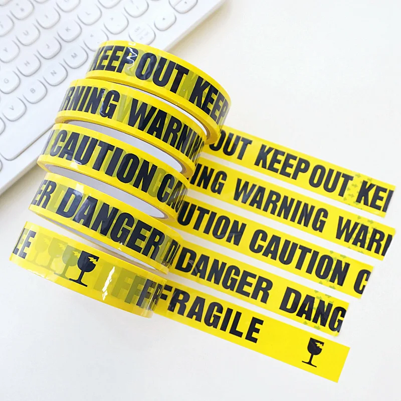 

1/Roll 24mm*25m Warning Tape Danger Caution Fragile Barrier Remind DIY Sticker Work Safety Adhesive Tapes For Mall Store School