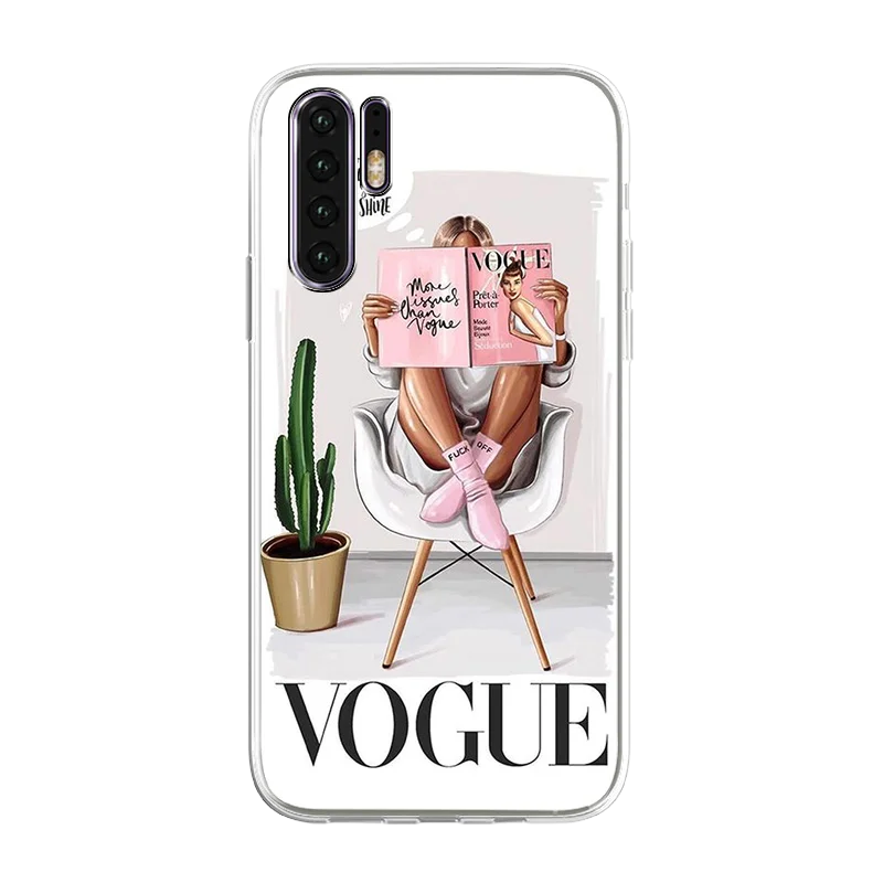 

Flower Portrait Printing TPU Back Phone Case for Huawei P30 Pro P20PLus Lite P40 P10 Smart Nova Coque Back Covers Case Silicone