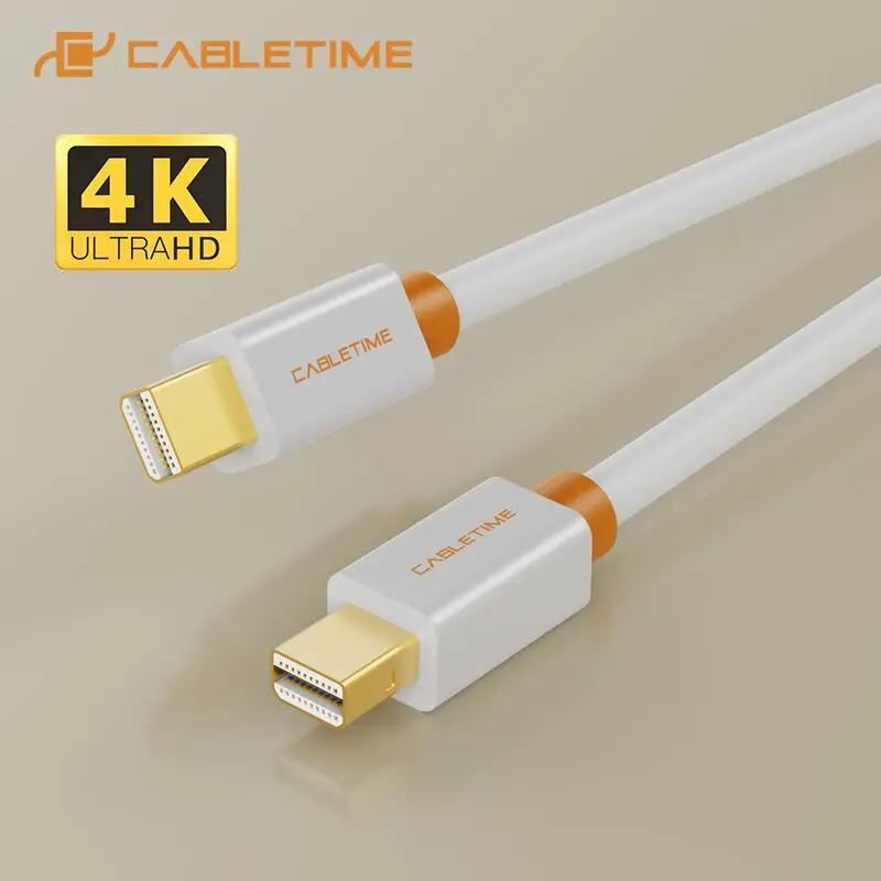 CABLETIME новый высококачественный Мини DP к Displayport Кабель dp адаптер для Macbook/Mac Lenovo Dell 4K