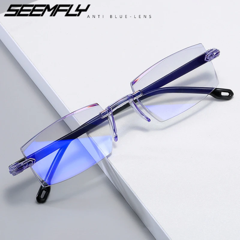 

Seemfly Ultralight Finished Myopia Glasses Women Men Anti Blue Light Retro Nearsighted Eyeglasses Computer Goggle Unisex Eyewear