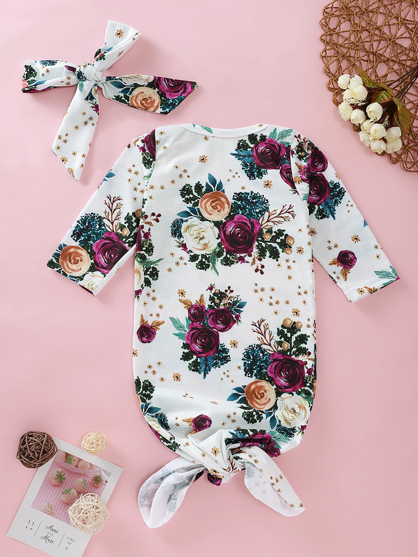 Brand New Baby Sleeping Bags Infant Girls Long Sleeve Soft Autumn Cotton Headband Outfit Set Bow Print Fashion Hot 2019 | Мать и ребенок