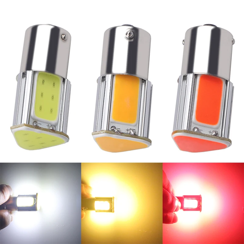 Super bright 1156 LED Ba15S P21W 1157 BAY15D Wedge 4 cob Led Car Light Brake Reversing Bulb Turn signal DRL Tail Lamp DC 12V | Автомобили