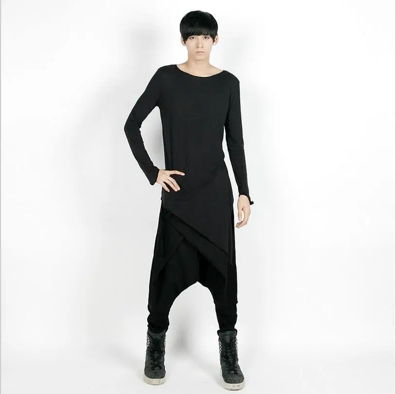 

Clothing Lager Size Free Shipping Korean Men 's Long Sleeved Round Neck Fashion Casual Personality T - Shirt / S-2xl