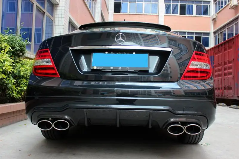 

AGenuine 100% real Carbon fiber rear bumper lip car rear bumper diffuser for Mercedes-Benz C class c63 AMG W204 2012 up