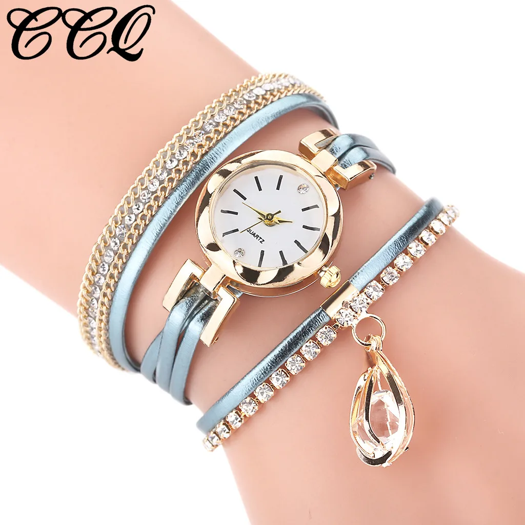 

Woweinie Women Watches reloj mujer Ladies Watch Vintage Water Drop Pendant Bracelet Dial Analog Quartz wrist watches for women
